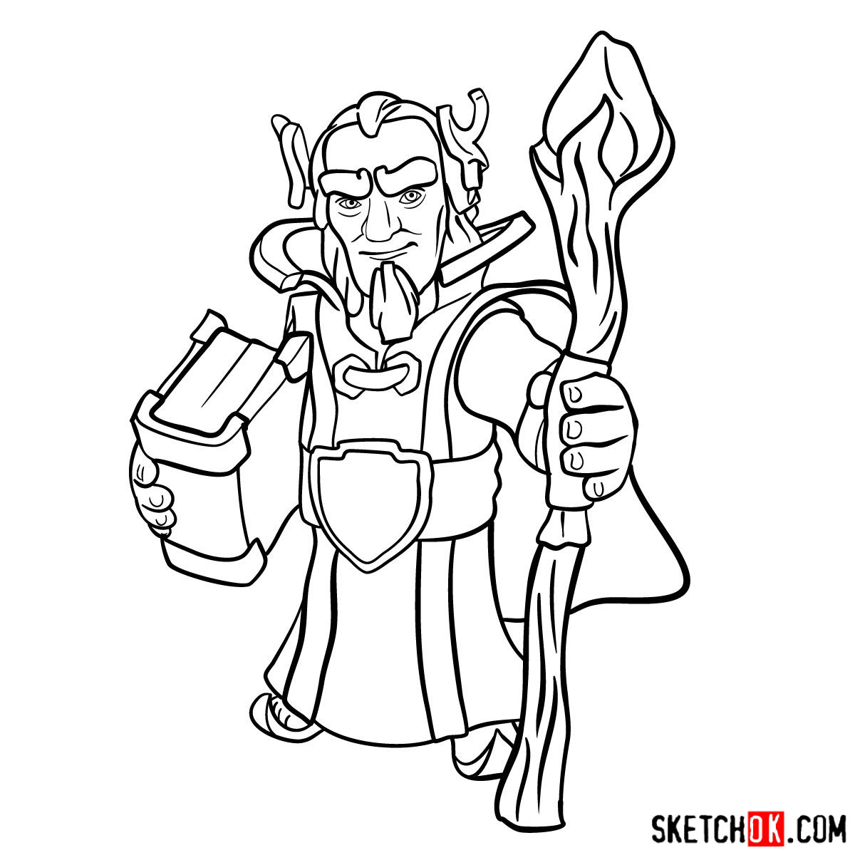 1200x1200 How To Draw Grand Warden From Clash Of Clans
