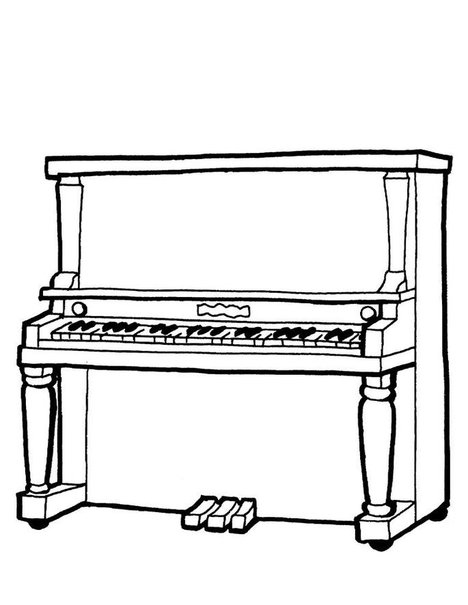 468x605 Grand Piano Coloring Page