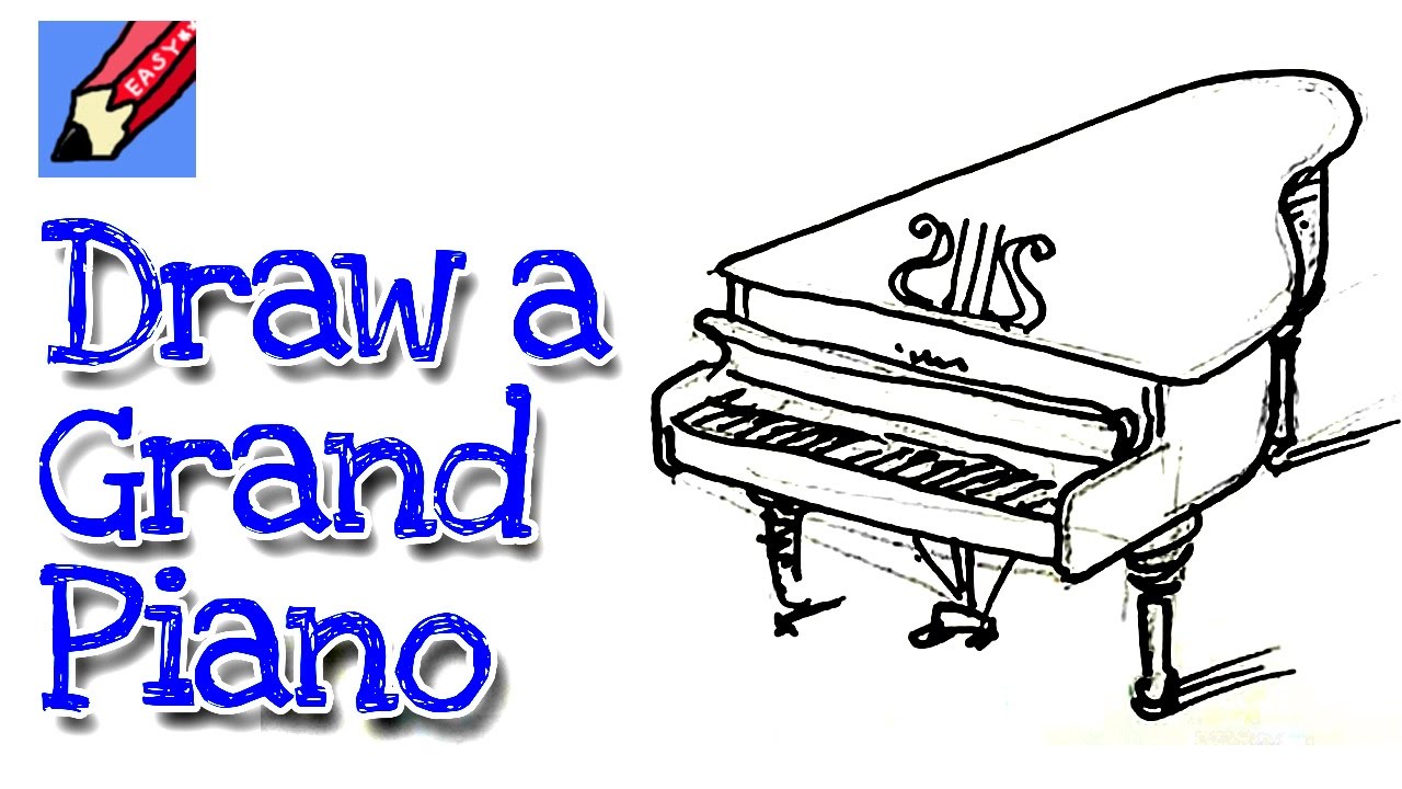 1280x720 Learn How To Draw A Grand Piano Real Easy For Kids And Beginners