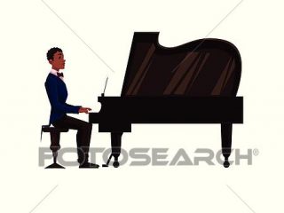 320x240 Person Playing Piano Drawing Clipart Of Young African American Man