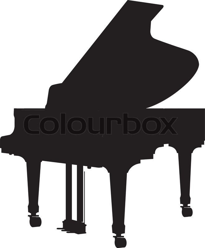 661x800 Grand Piano Silhouette Stock Vector Colourbox