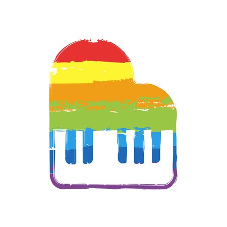 450x450 Grand Piano Icon Drawing Sign With Lgbt Style, Seven Colors