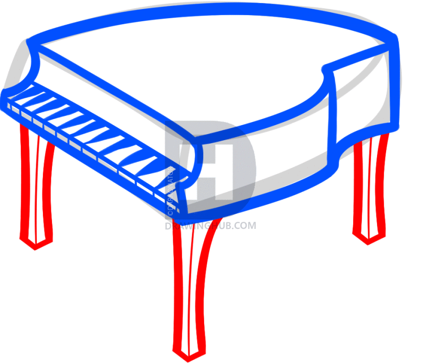 843x720 How To Draw A Piano For Kids, Step