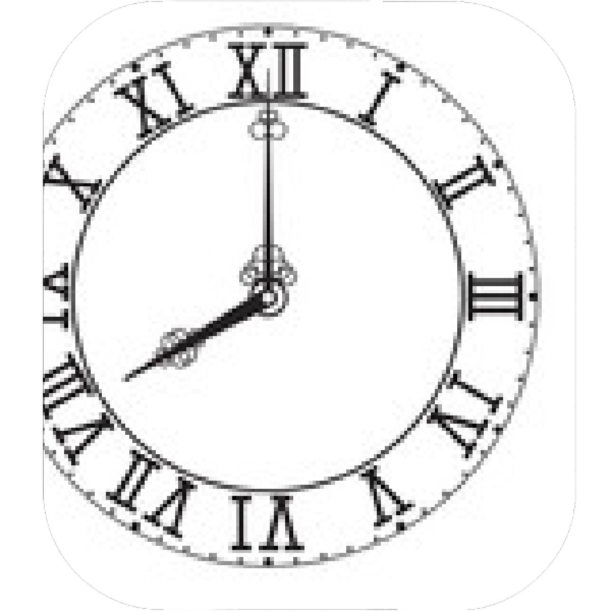 1200x1200 roman numeral clock drawing elegant face with numerals placed