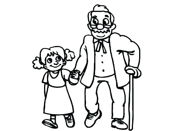 600x450 Grandpa Coloring Pages Happy Grandparents Day Birthday