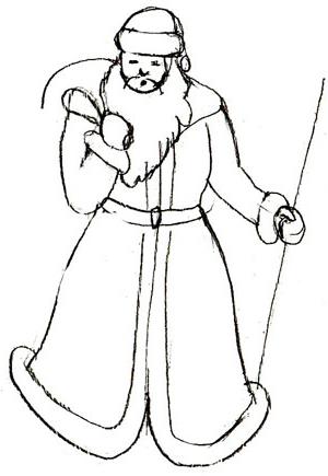 300x435 How To Draw Santa Claus In Pencil In Stages How To Draw Santa