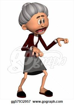 262x370 Grandma Drawing Stock Illustration
