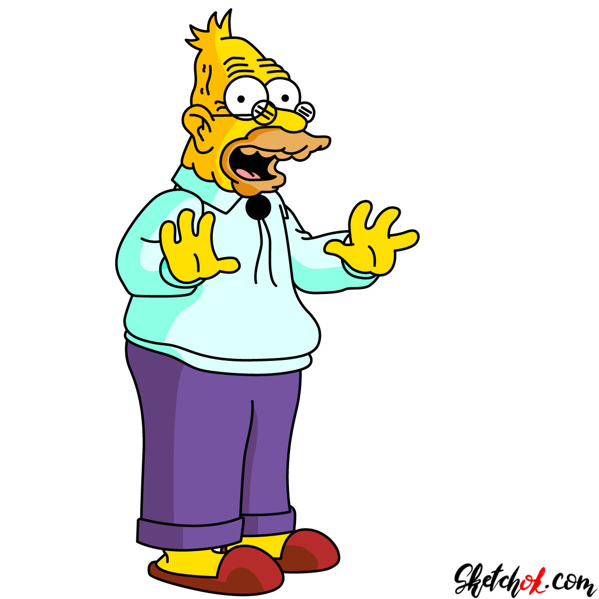 1200x1200 how to draw grandpa abraham abe simpson