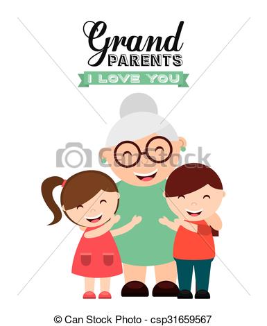 385x470 Happy Grandparents Day Design, Vector Illustration Clip