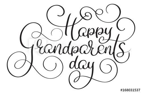 500x328 Happy Grandparents Day Text On White Background Hand Drawn