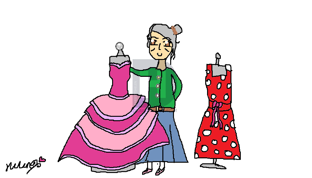 999x570 The Granny Who Makes Clothes Drawing