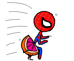 300x250 Spiderman Running With Grapefruit