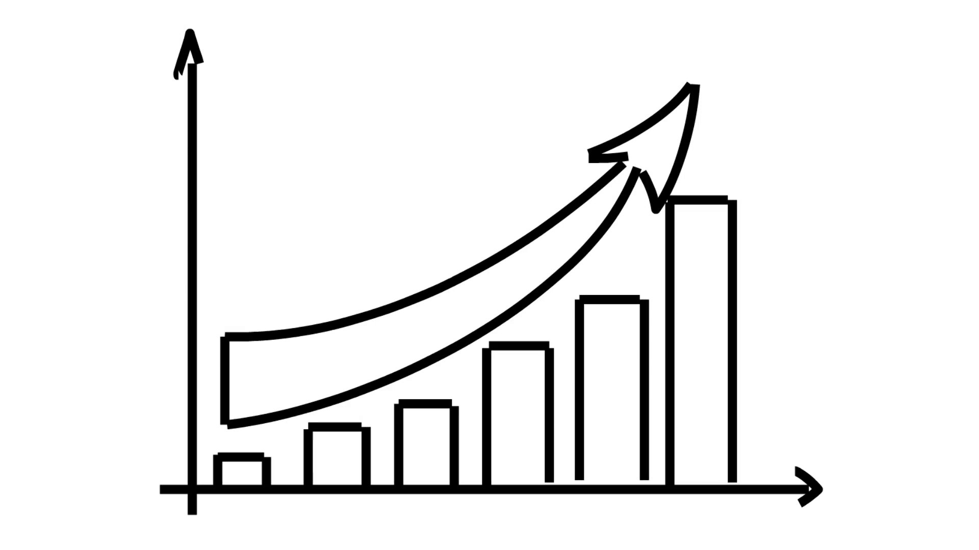 1920x1080 Bar Graph Arrow Going Up Line Drawing Illustration Animation