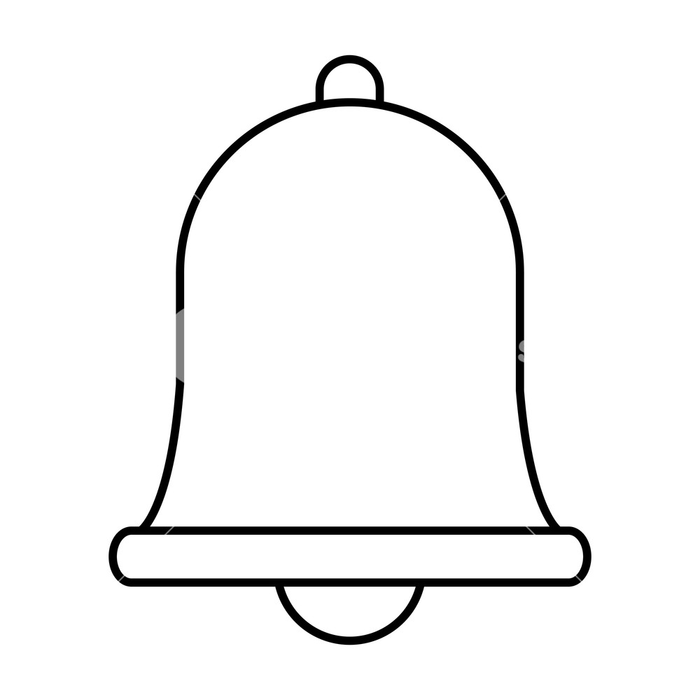 1000x1000 Notification Bell Icon Drawing In White Background Vector