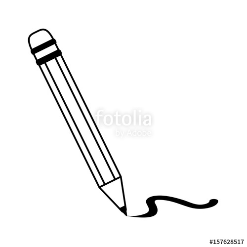500x500 Pencil Cartoon Illustration Vector Icon Design Graphic Draw Stock