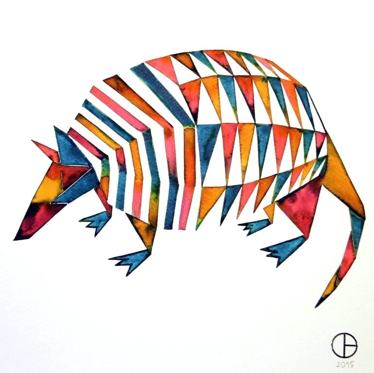 770x769 Armadillo Drawing
