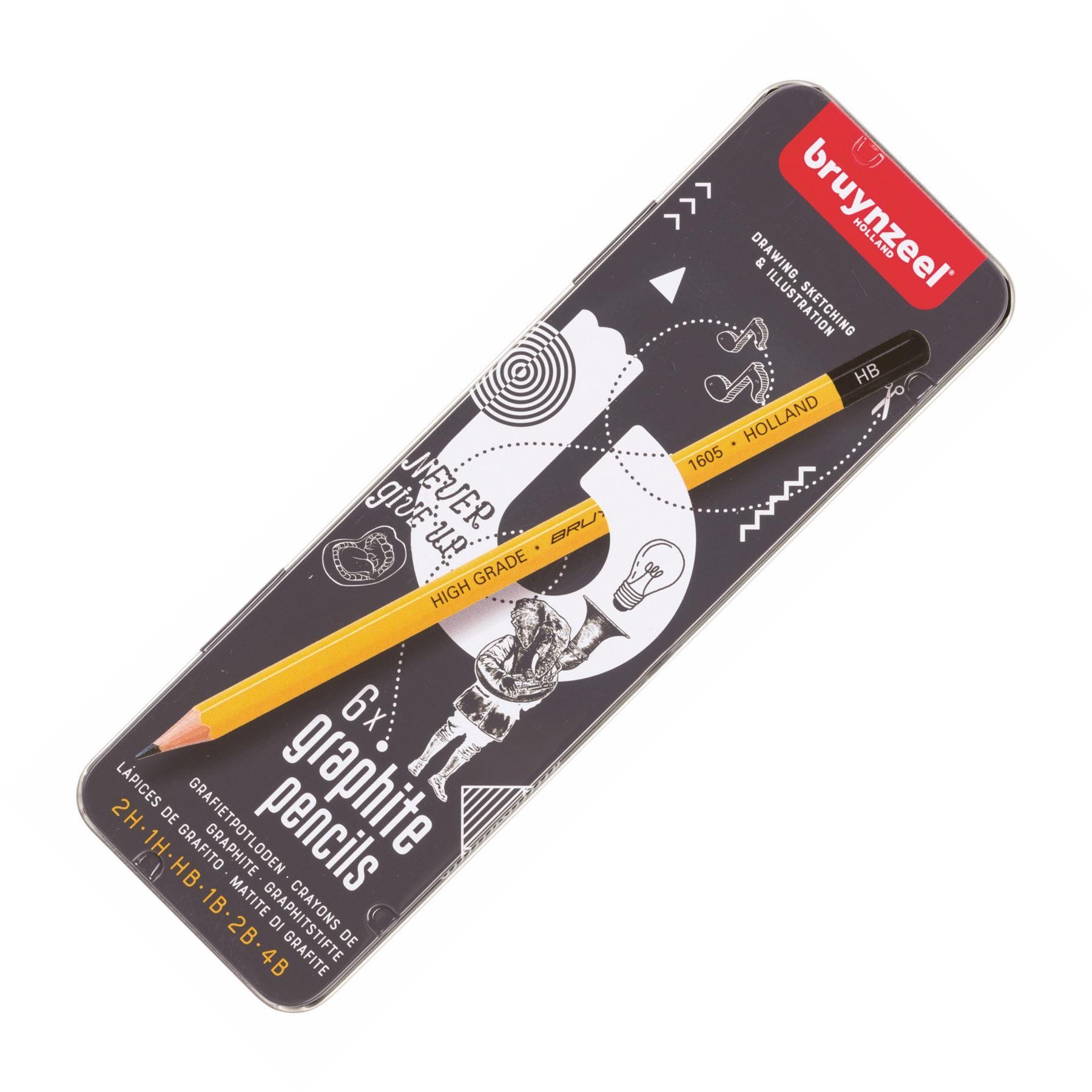 1800x1800 Bruynzeel Graphite Pencils Metal Set