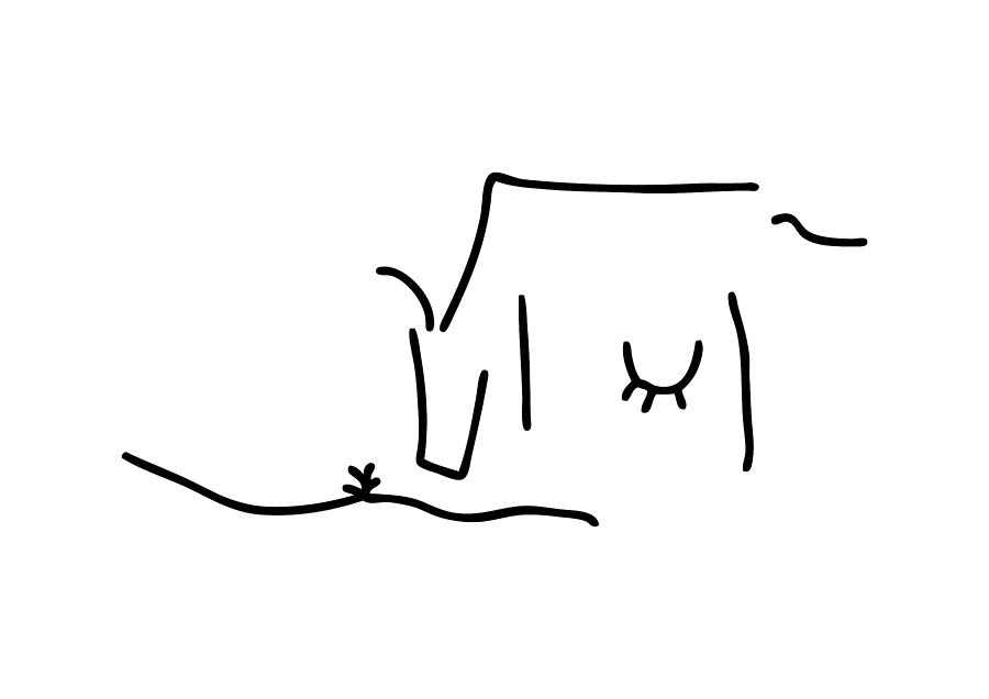 900x636 Cow On Pasture With Udder And Grass Drawing