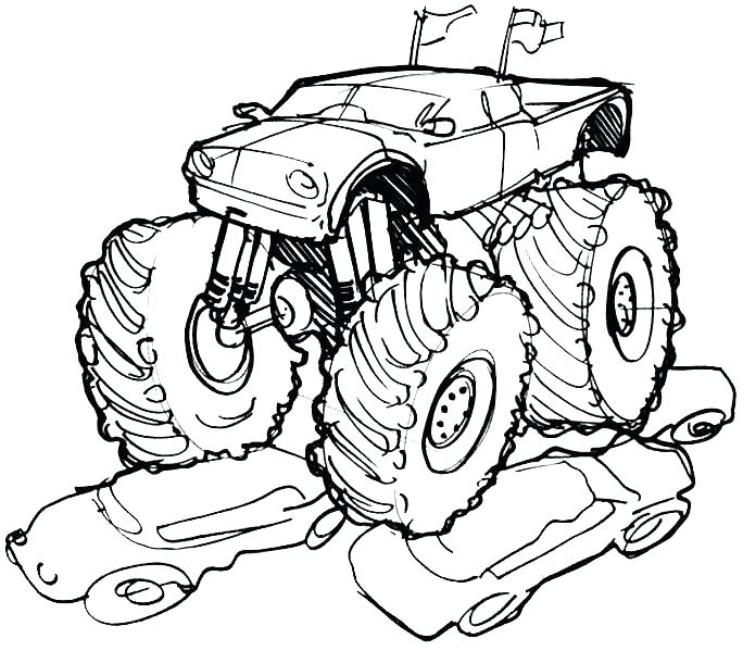 684x599 Coloring Pages Monster Truck Trucks Coloring