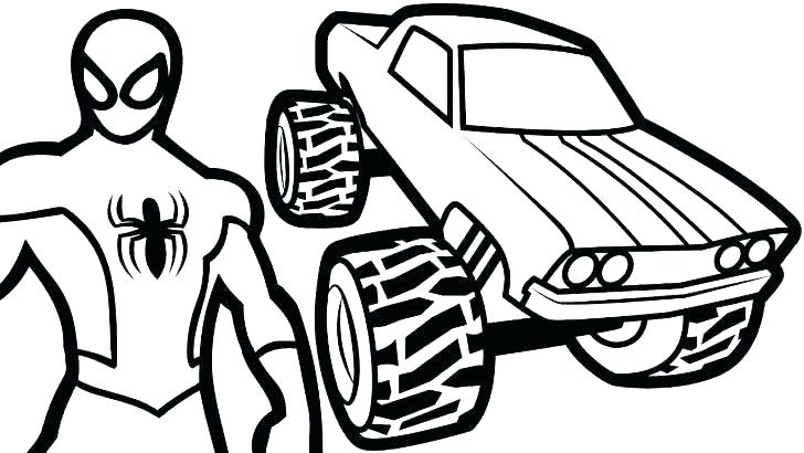728x410 Coloring Pages Monster Truck Coloring Sheets Grave Digger Pages