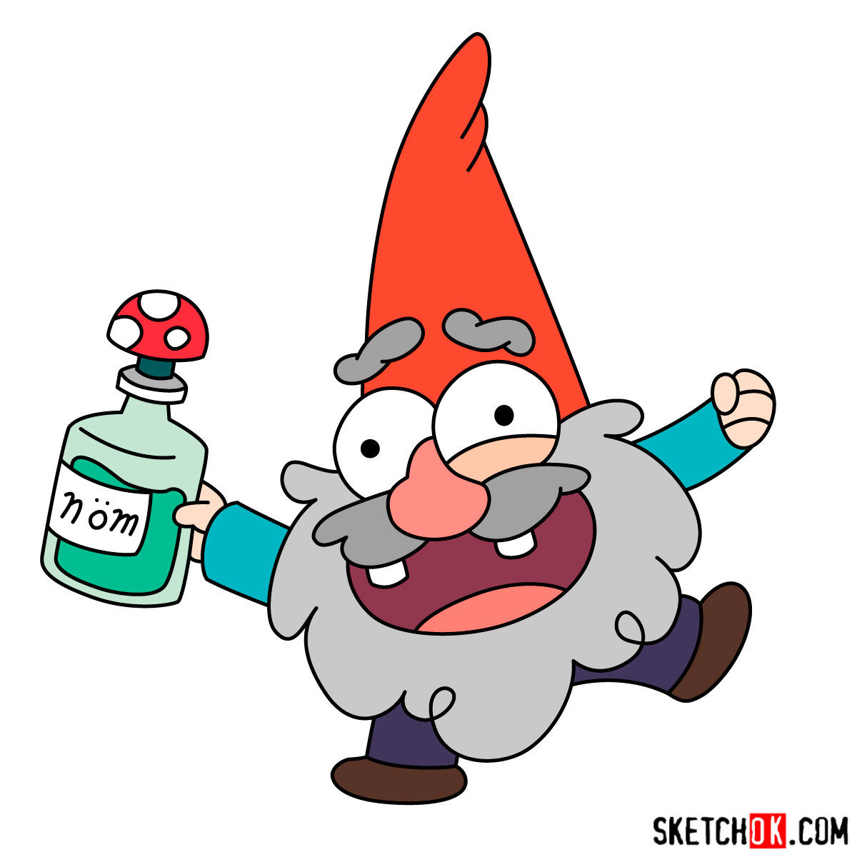 1200x1200 How To Draw Gnome From Gravity Falls