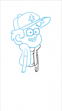 215x382 how to draw dipper pines, gravity falls, cartoons, easy step