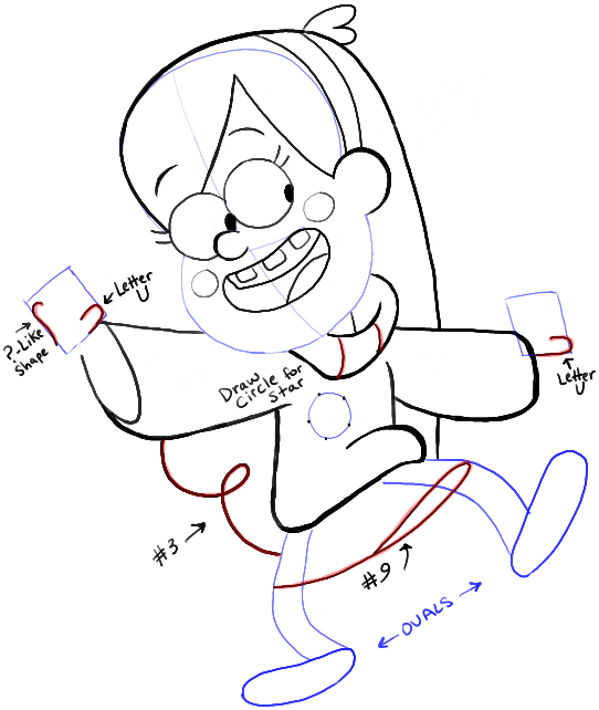 542x642 How To Draw Mabel Pines From Gravity Falls With Easy Steps