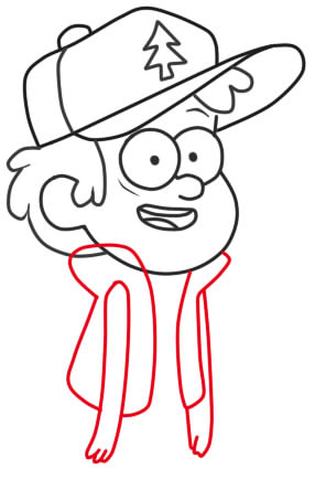 286x434 how to draw dipper from gravity falls with a pencil