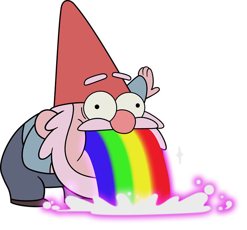 800x742 Vomiting Gnome Gravity Falls Sticker In Stickers For My
