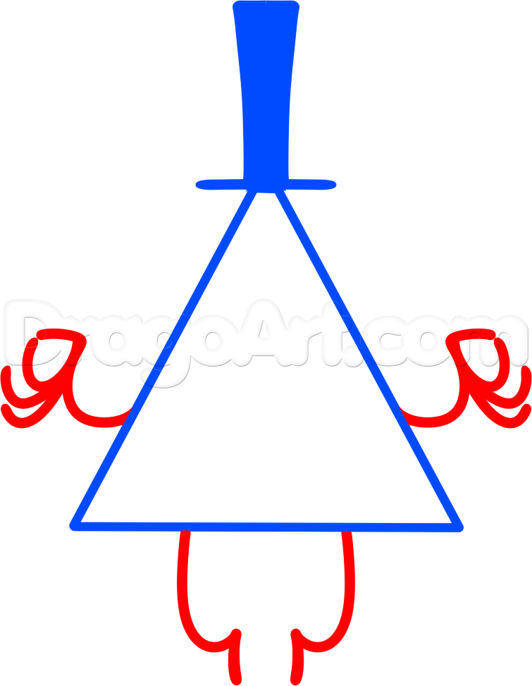 755x973 Draw Bill Cipher From Gravity Falls, Step