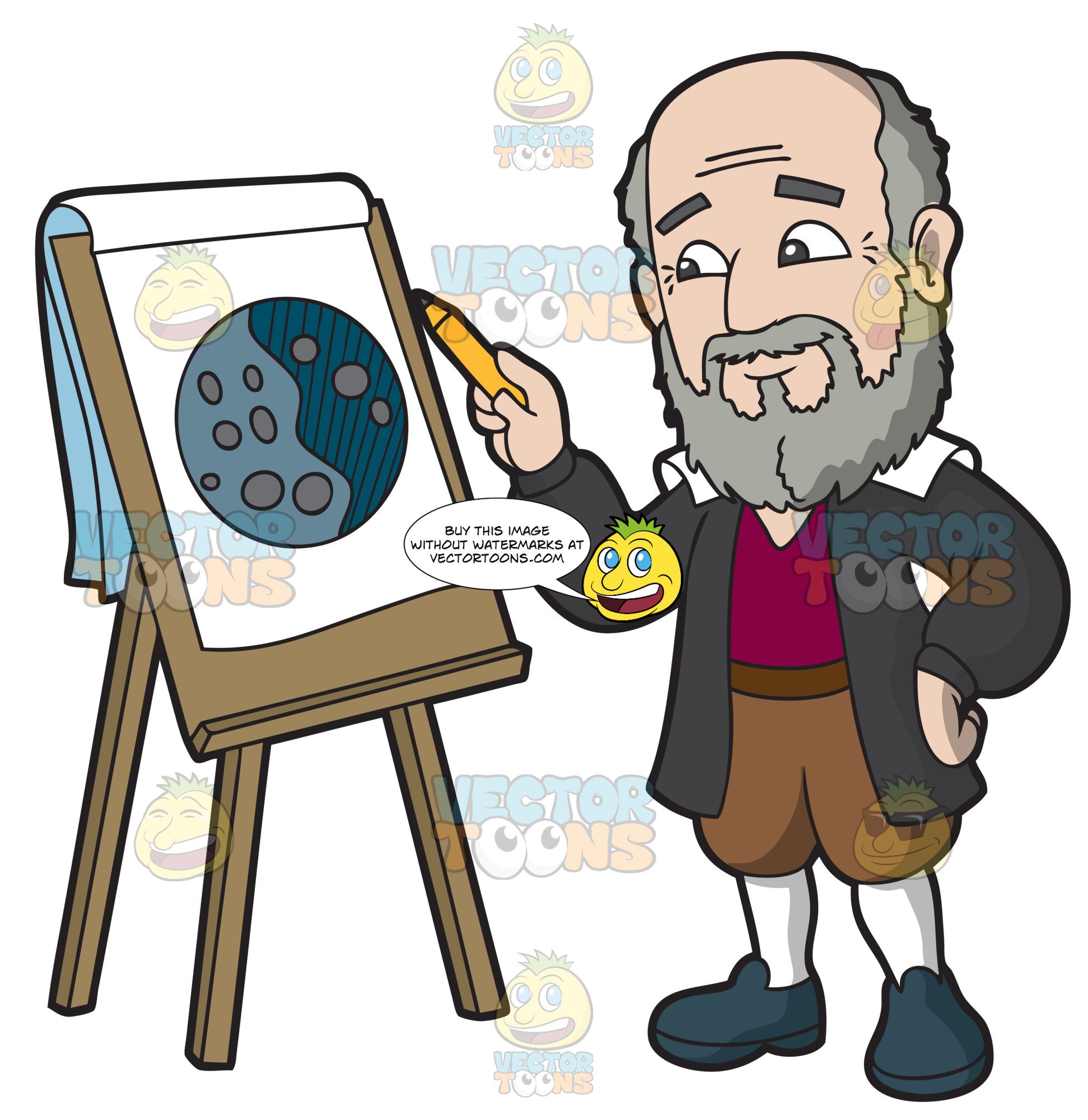1943x2000 Galileo Galilei Drawing A Moon Clipart Cartoons