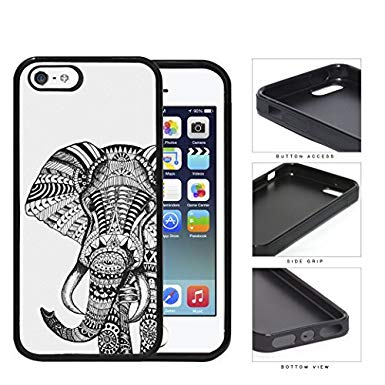 385x385 elephant aztec grayscale drawing rubber silicone tpu cell phone