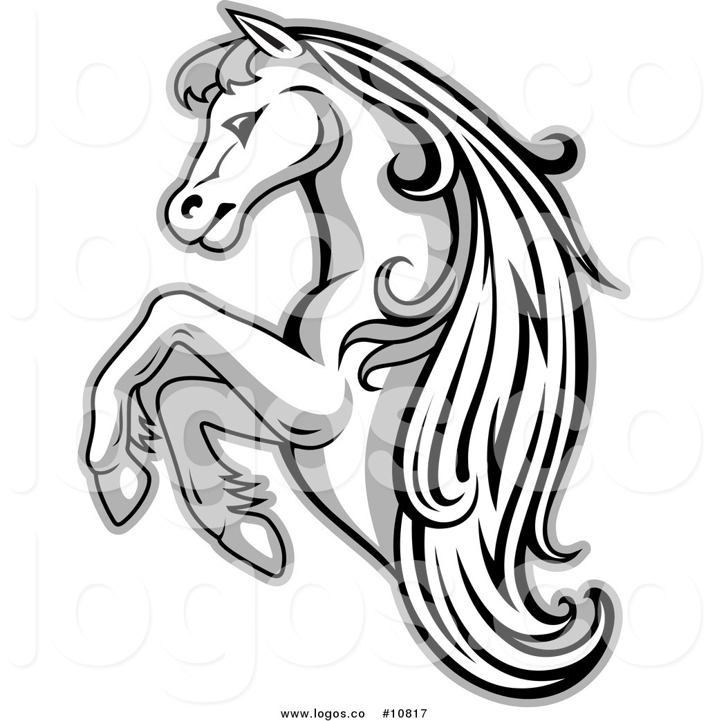 1024x1044 royalty free clip art vector grayscale rearing horse logo