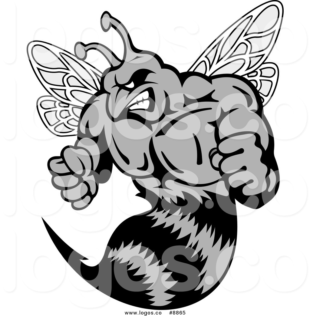 1024x1044 Royalty Free Clip Art Vector Logo Of A Grayscale Muscular Angry