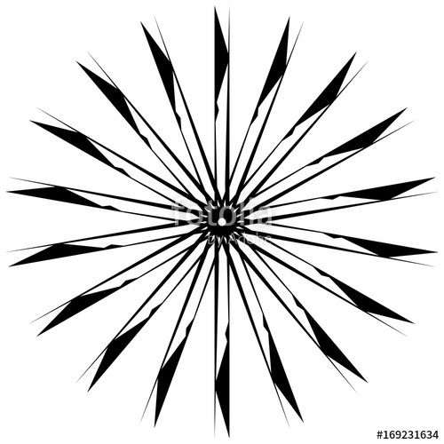 500x500 Circular Geometric Motif Abstract Grayscale Op Art Element Stock