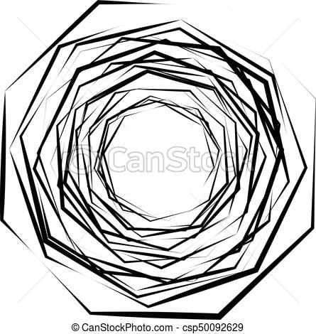 445x470 Circular Geometric Motif Abstract Grayscale Op Art Element