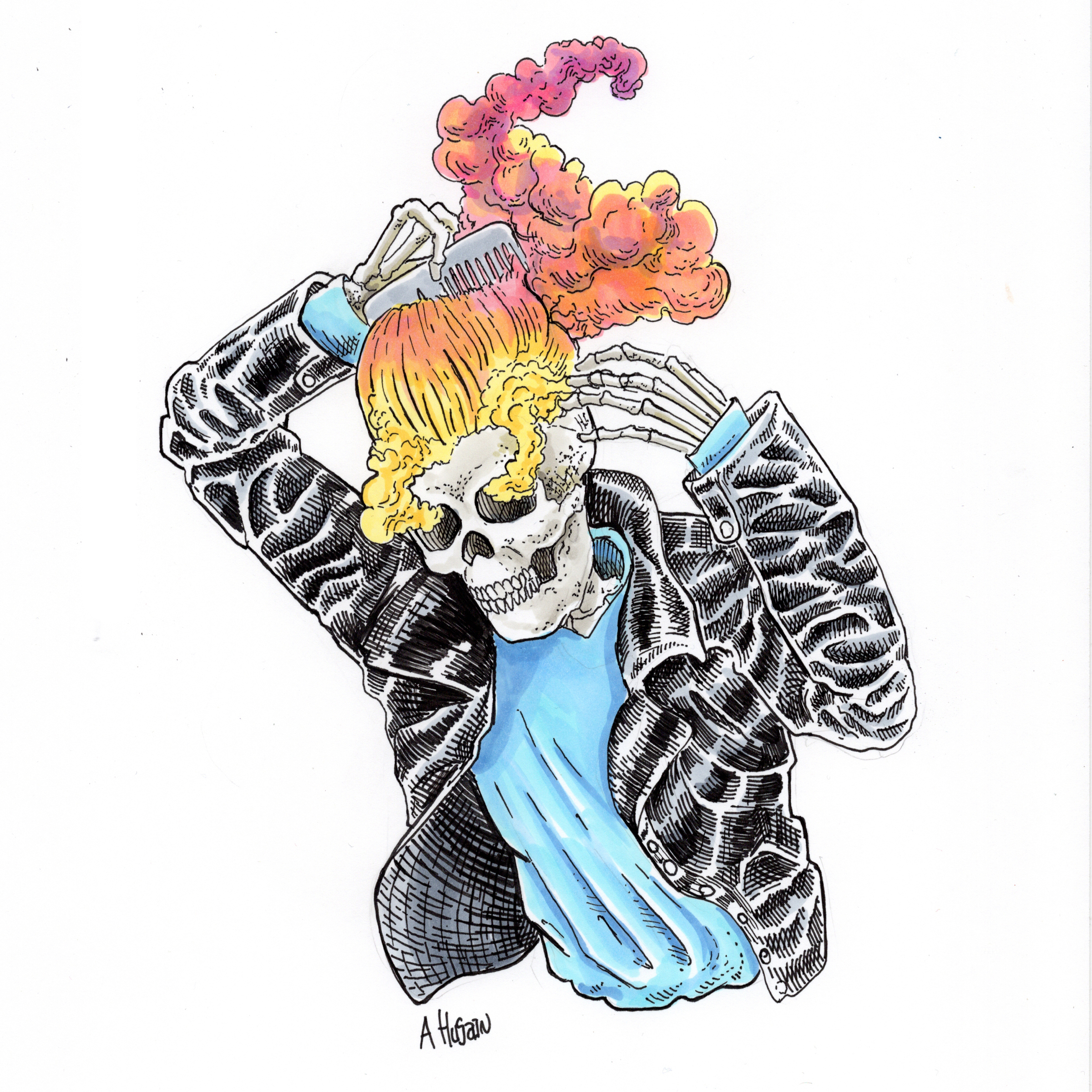 2400x2400 greaser, pen and marker, art