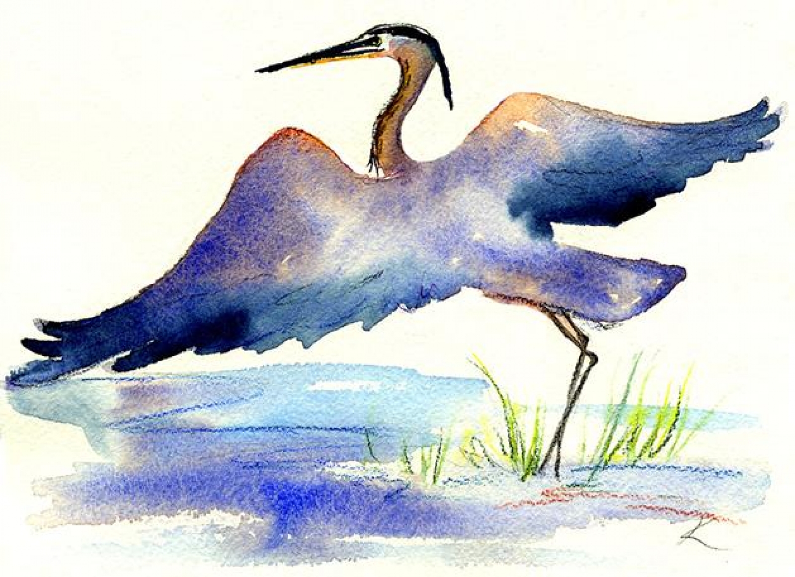 Great Blue Heron Drawing | Free download on ClipArtMag