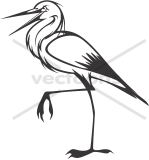 298x320 Great Blue Heron In Black