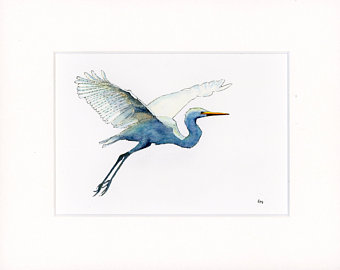 340x270 Heron Painting Etsy