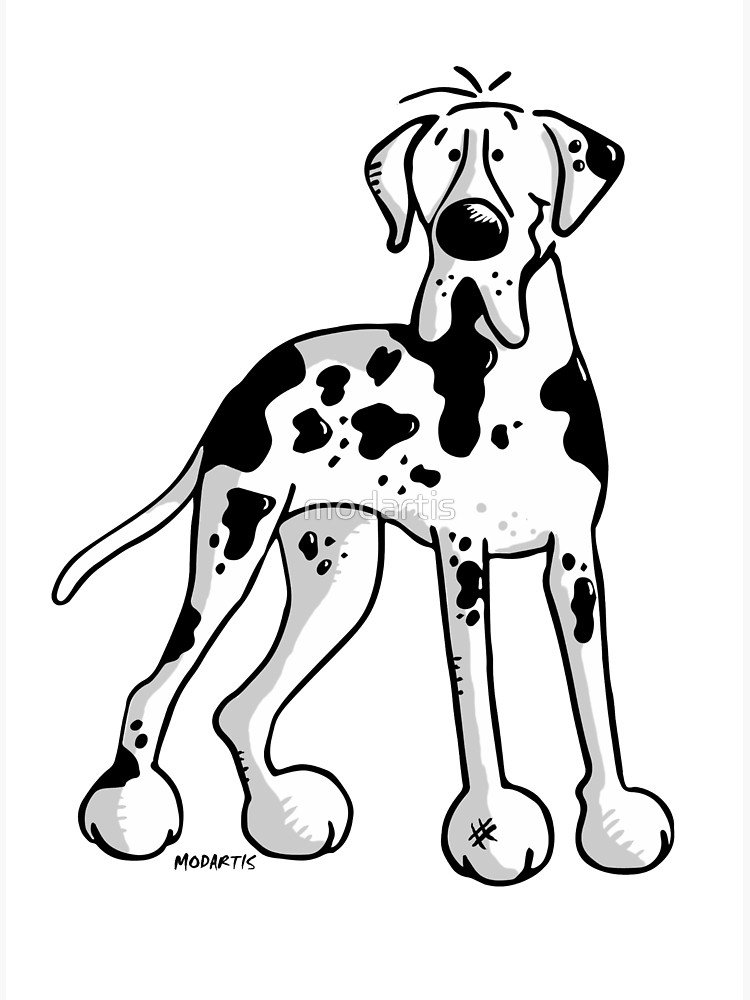 750x1000 Great Dane Cartoon Photographic Print