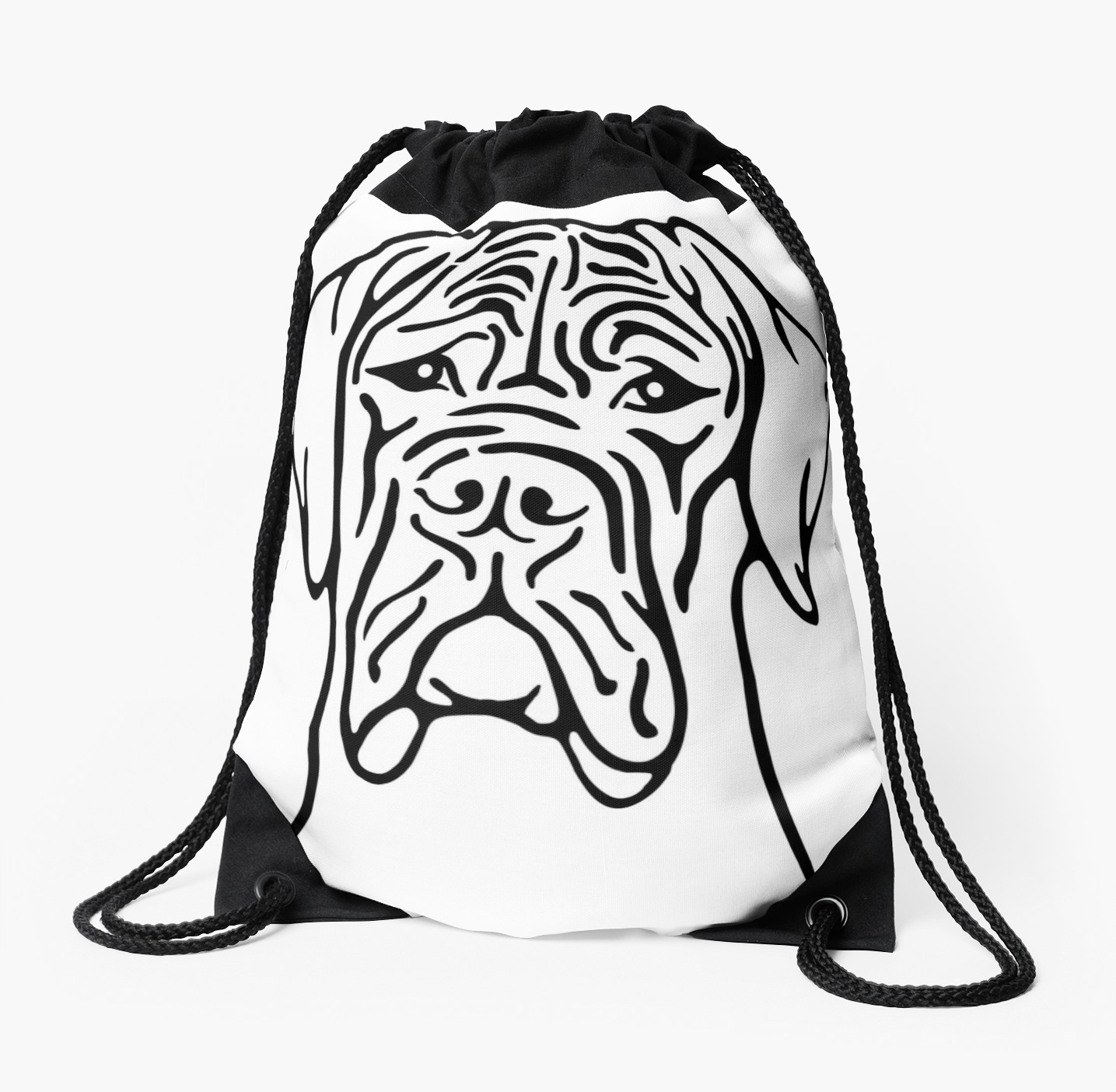1435x1404 Great Dane Face Drawing Drawstring Bag