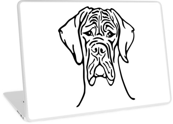 558x400 Great Dane Face Drawing Laptop Skins