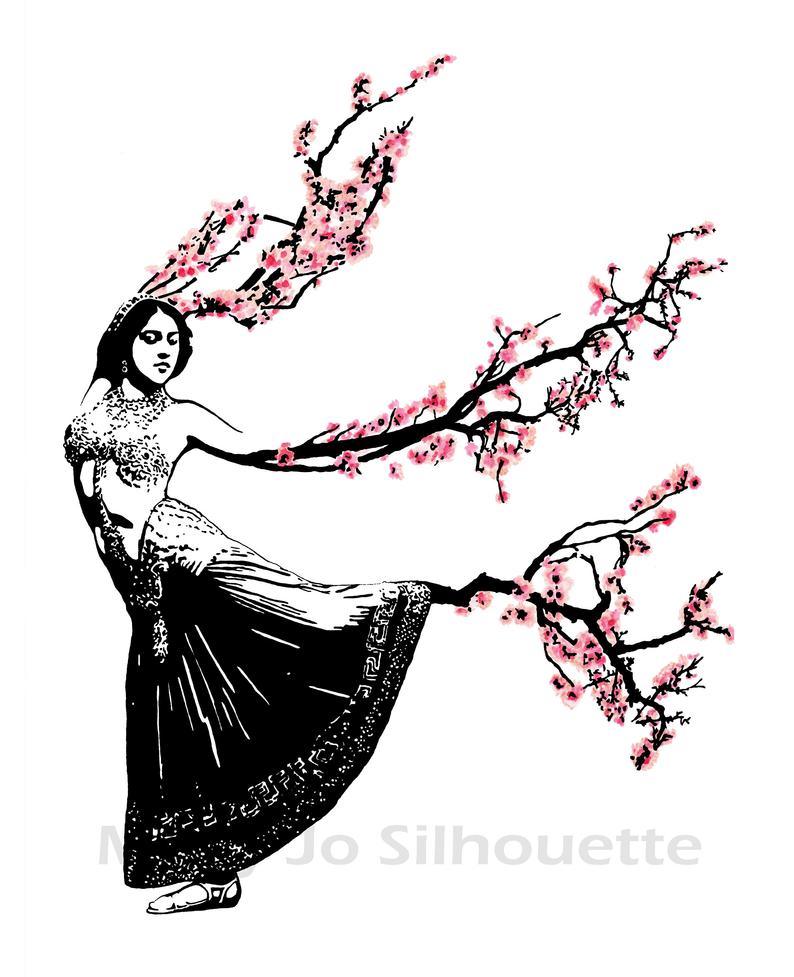 794x977 Edwardian Cherry Blossom Drawing Print Art Nouveau Prints Etsy