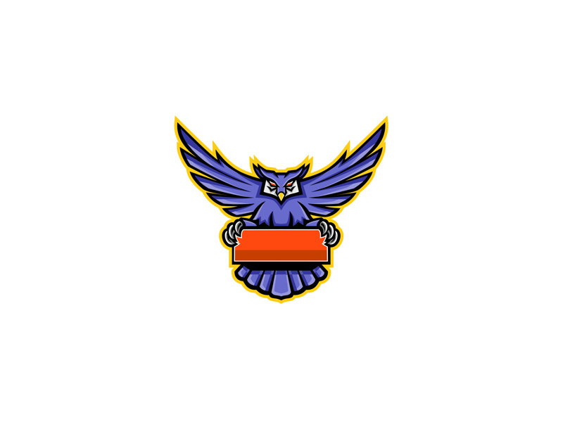 800x600 Great Horned Owl Banner Mascot
