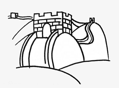 500x370 Great Wall, Ancient Architecture, Hand Painted, Stick Figure Png