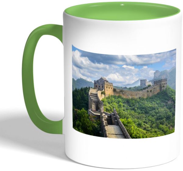 600x558 Great Wall Of China Printed Coffee Mug, Green Color Ksa Souq