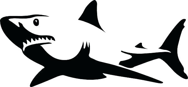600x277 Great White Shark Outline Image Detail For Animals Black And White