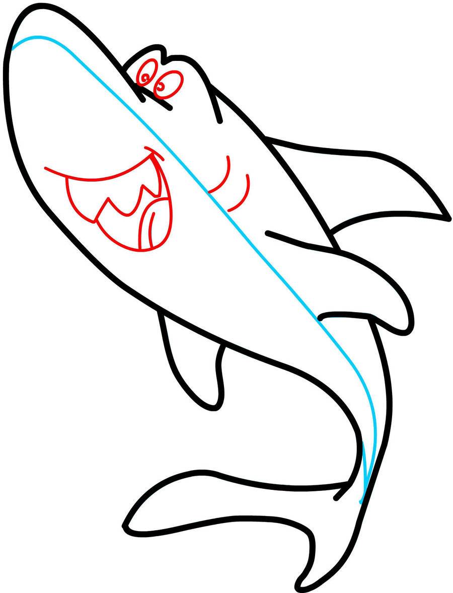 900x1178 Cartoon Shark Drawing