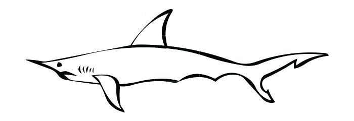 Great White Shark Outline Drawing | Free download on ClipArtMag